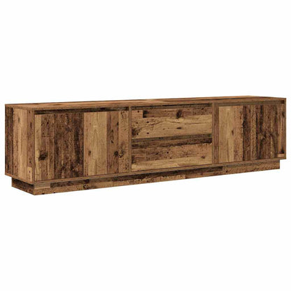 TV Cabinet with LED Lights Old Wood 193,5x41x50 cm