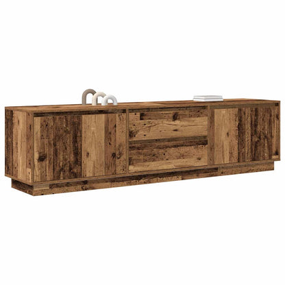 TV Cabinet with LED Lights Old Wood 193,5x41x50 cm