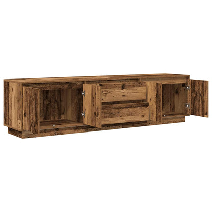 TV Cabinet with LED Lights Old Wood 193,5x41x50 cm