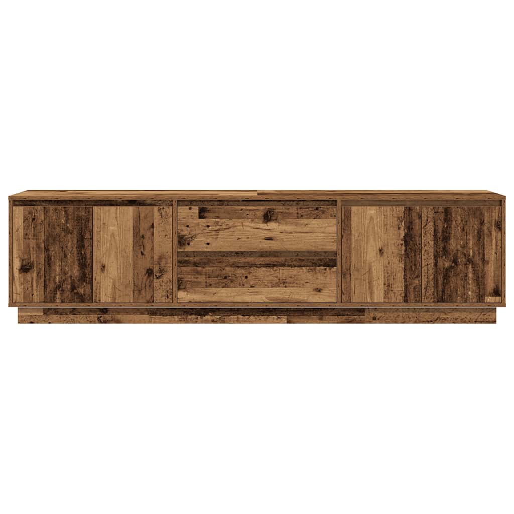 TV Cabinet with LED Lights Old Wood 193,5x41x50 cm