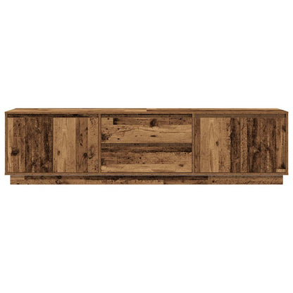 TV Cabinet with LED Lights Old Wood 193,5x41x50 cm