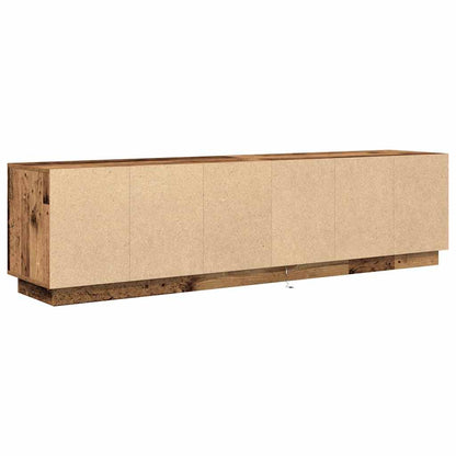 TV Cabinet with LED Lights Old Wood 193,5x41x50 cm