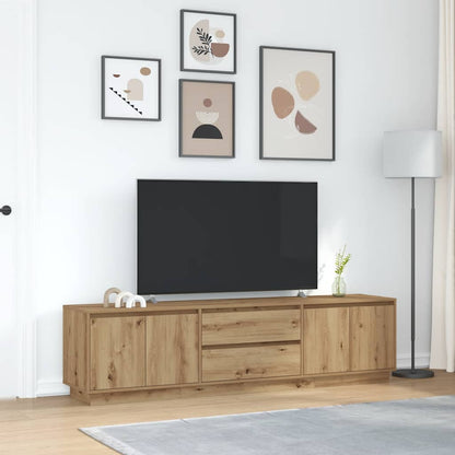 TV Cabinet with LED Lights Artisan Oak 193,5x41x50 cm
