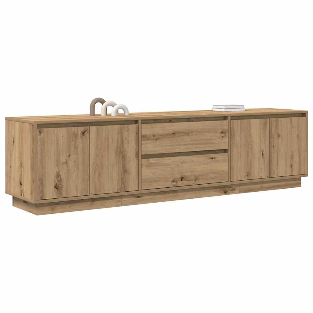 TV Cabinet with LED Lights Artisan Oak 193.5x41x50 cm
