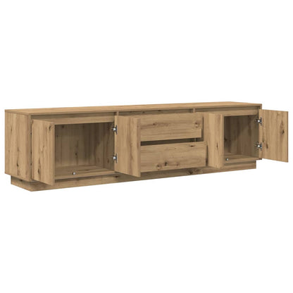 TV Cabinet with LED Lights Artisan Oak 193.5x41x50 cm