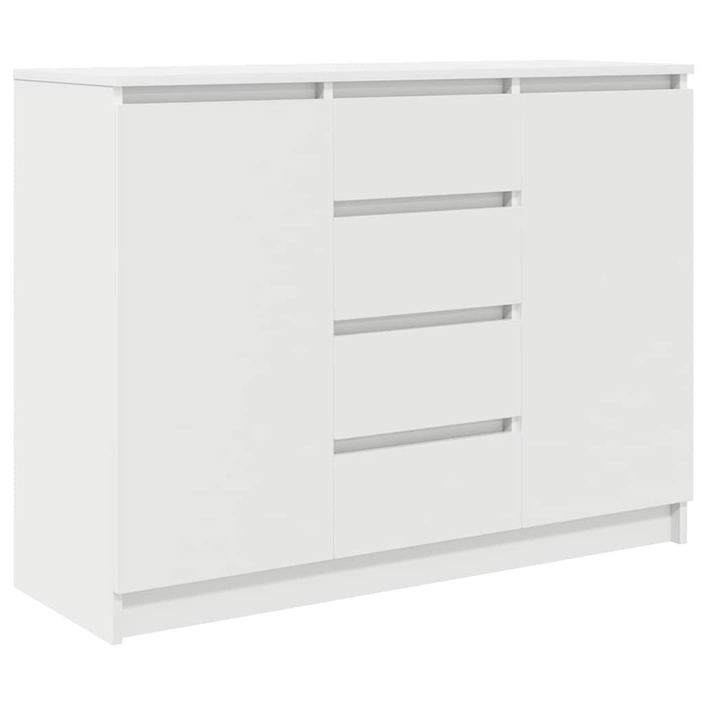 Sideboard with Drawers White 100,5x35x76 cm Engineered Wood