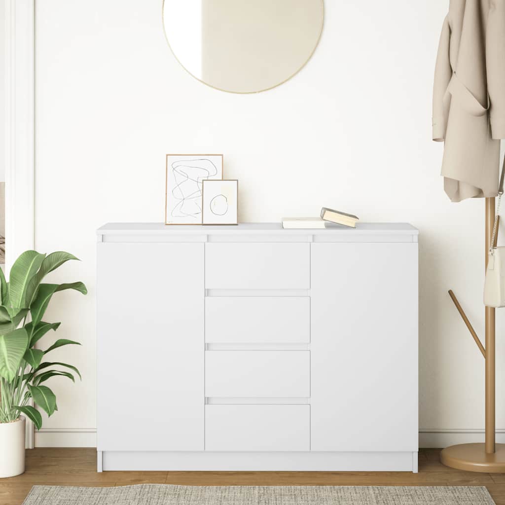 Sideboard with Drawers White 100,5x35x76 cm Engineered Wood