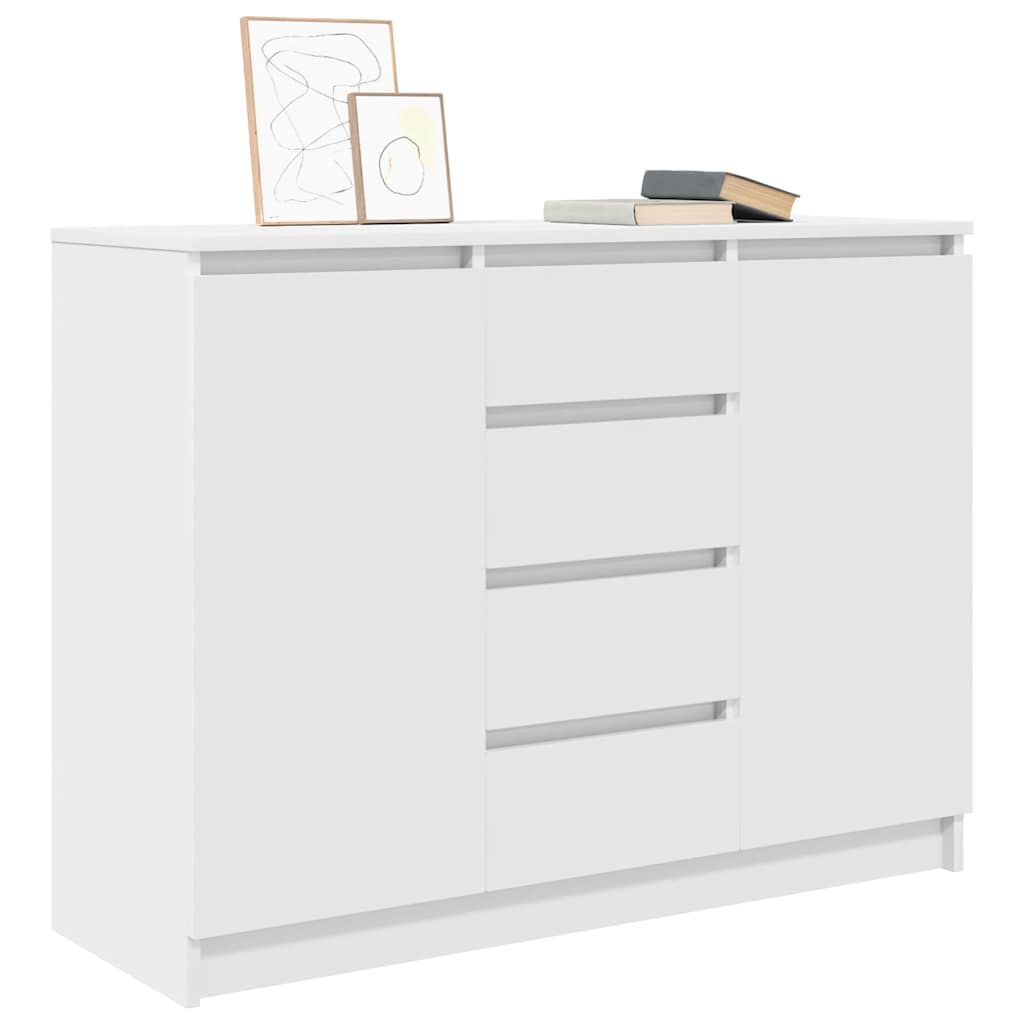 Sideboard with Drawers White 100,5x35x76 cm Engineered Wood