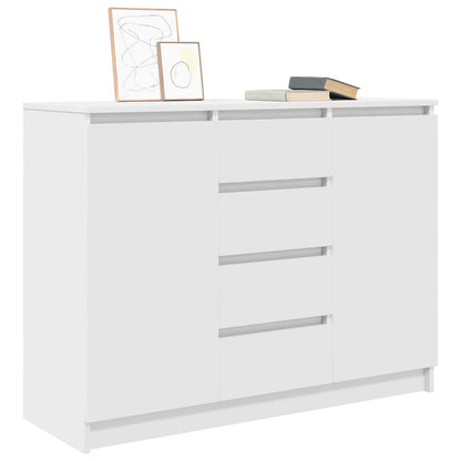 Sideboard with Drawers White 100,5x35x76 cm Engineered Wood