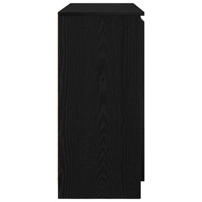 Sideboard with Drawers Black Oak 100,5x35x76 cm Engineered Wood