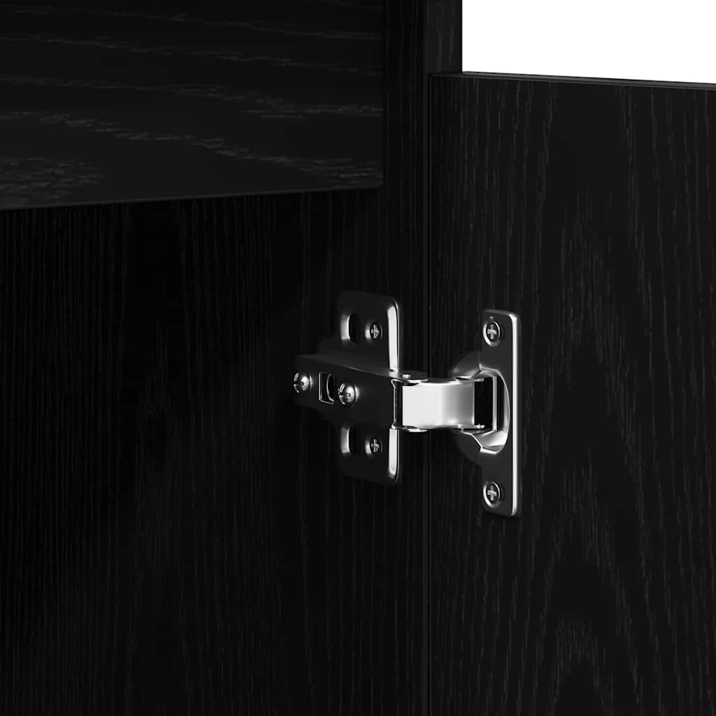 Sideboard with Drawers Black Oak 100,5x35x76 cm Engineered Wood