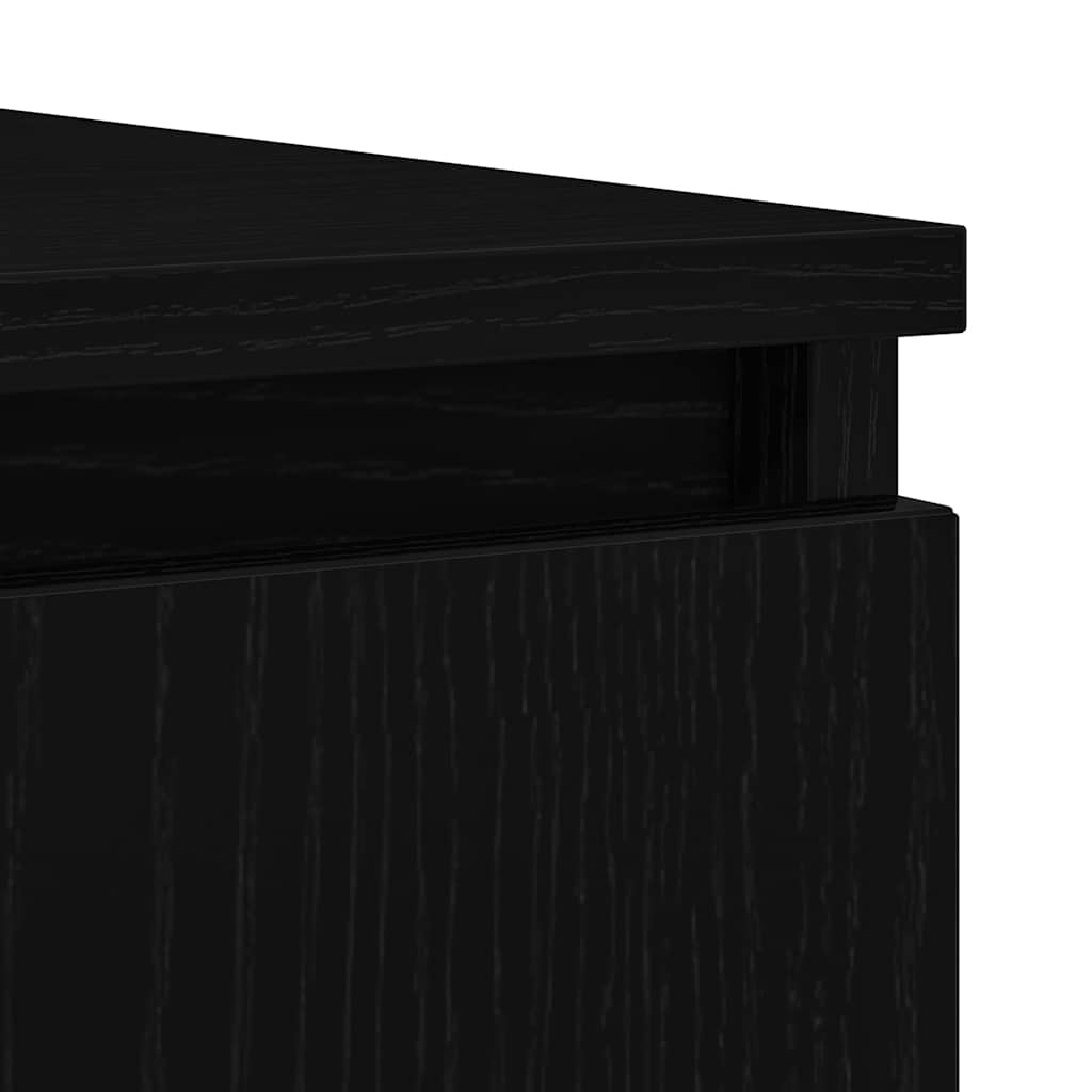 Sideboard with Drawers Black Oak 100,5x35x76 cm Engineered Wood