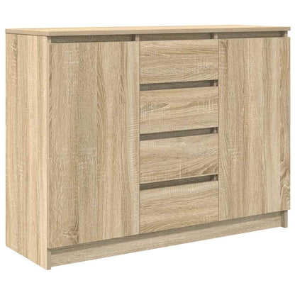 Sideboard with Drawers Sonoma Oak 100.5x35x76cm Engineered Wood