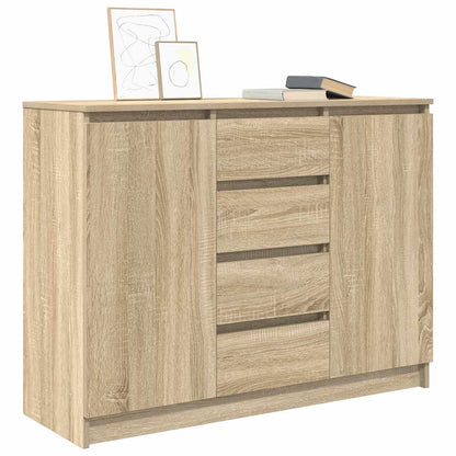 Sideboard with Drawers Sonoma Oak 100.5x35x76cm Engineered Wood