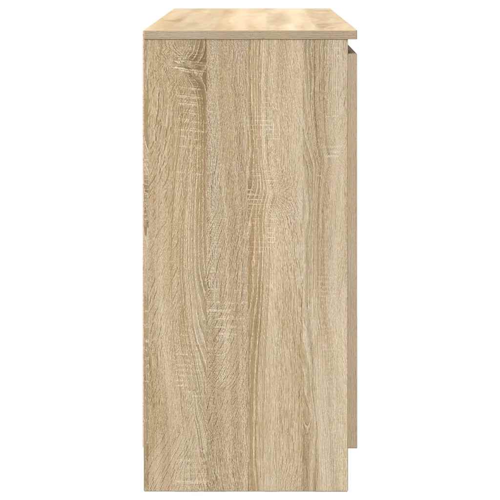 Sideboard with Drawers Sonoma Oak 100.5x35x76cm Engineered Wood