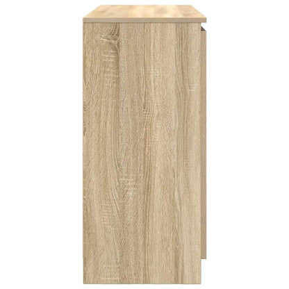 Sideboard with Drawers Sonoma Oak 100.5x35x76cm Engineered Wood
