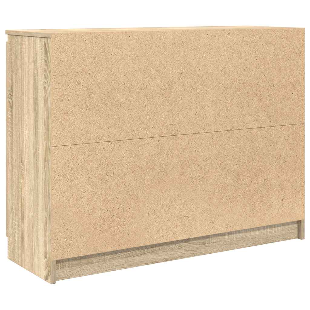 Sideboard with Drawers Sonoma Oak 100.5x35x76cm Engineered Wood