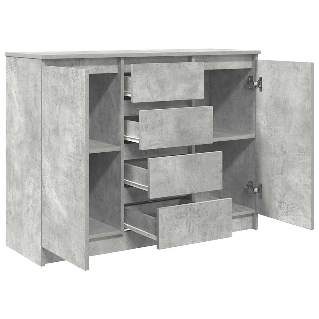 Sideboard with Drawers Concrete Grey 100.5x35x76 cm