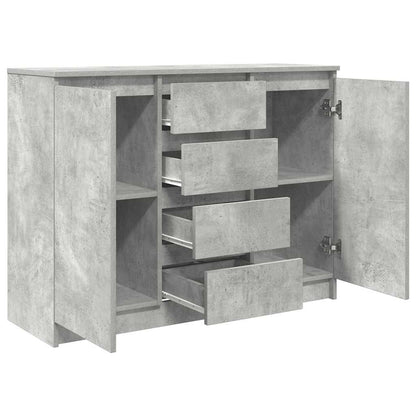 Sideboard with Drawers Concrete Grey 100.5x35x76 cm