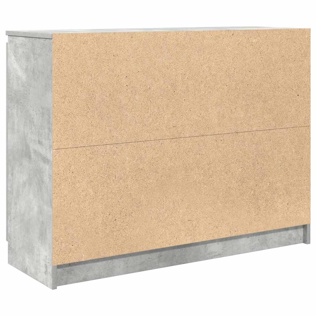 Sideboard with Drawers Concrete Grey 100.5x35x76 cm