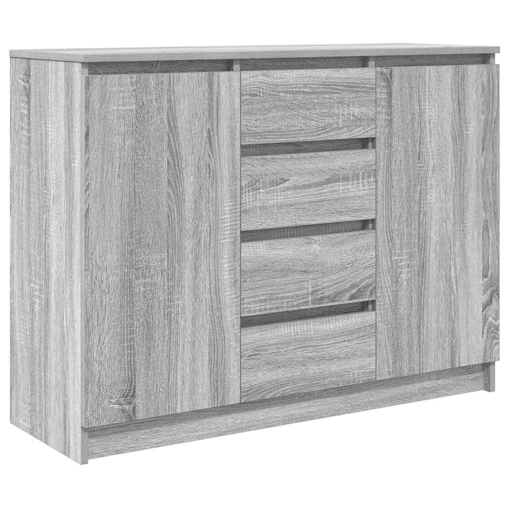 Sideboard with Drawers Grey Sonoma 100.5x35x76 cm