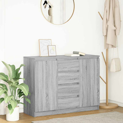 Sideboard with Drawers Grey Sonoma 100.5x35x76 cm