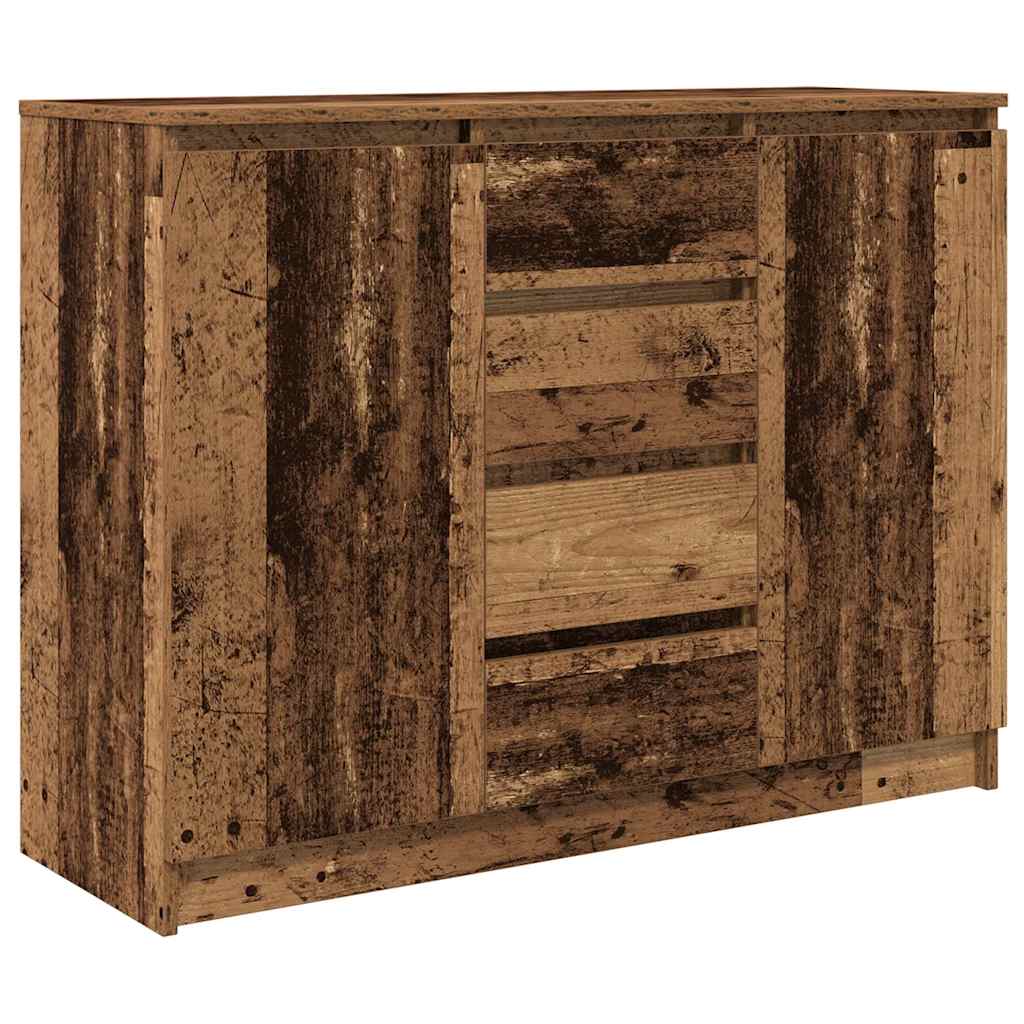 Sideboard with Drawers Old Wood 100,5x35x76 cm Engineered Wood