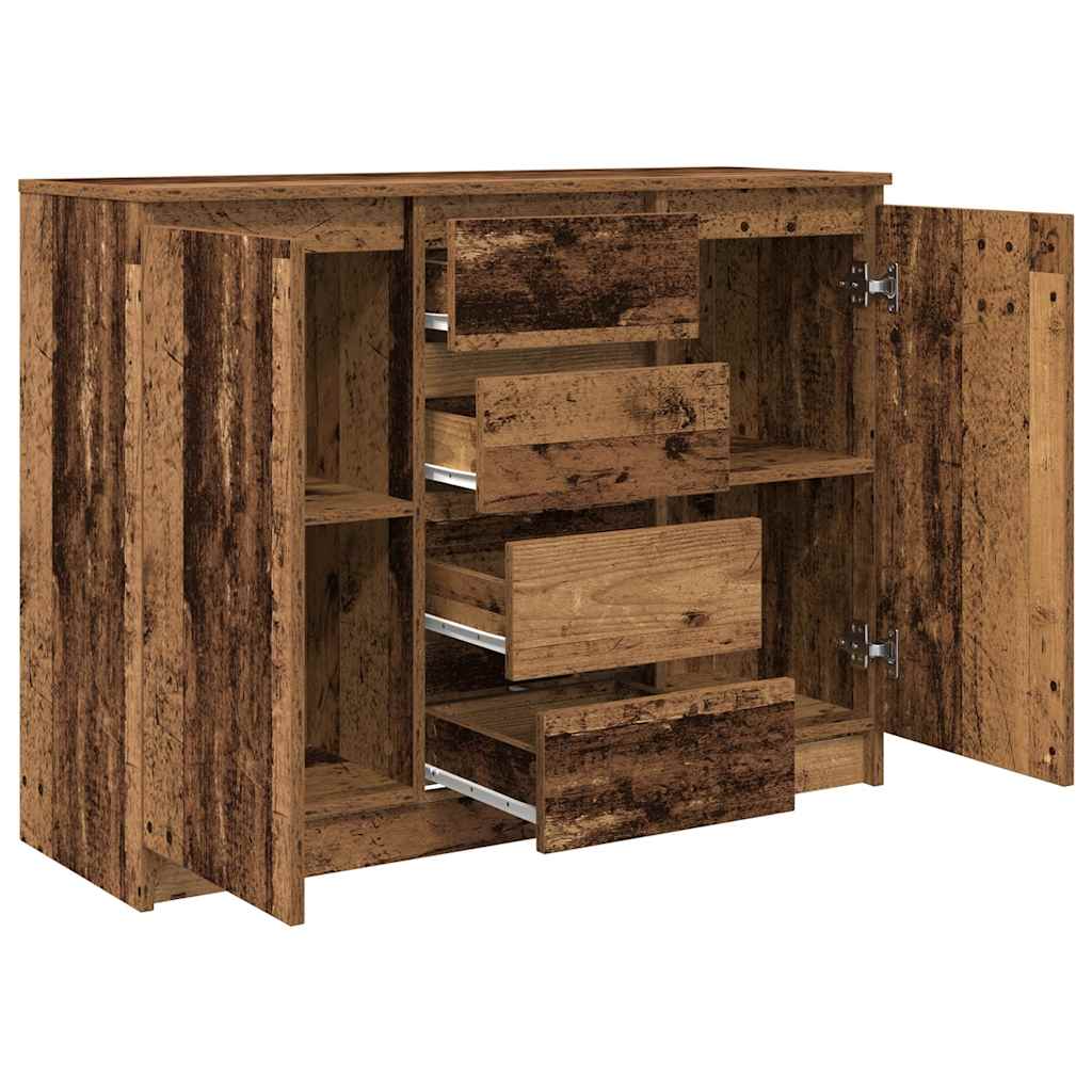 Sideboard with Drawers Old Wood 100,5x35x76 cm Engineered Wood