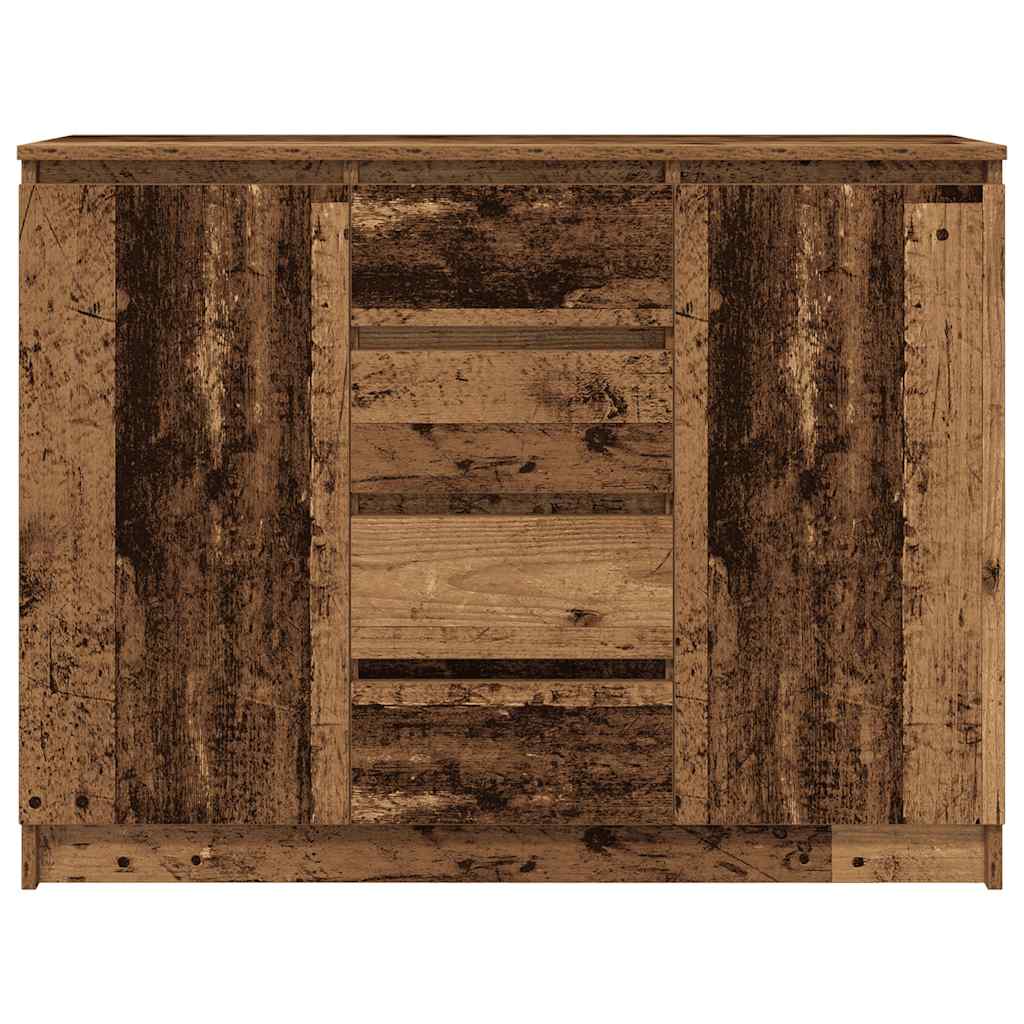Sideboard with Drawers Old Wood 100,5x35x76 cm Engineered Wood