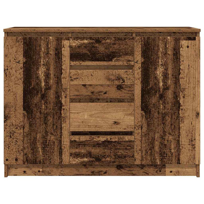 Sideboard with Drawers Old Wood 100,5x35x76 cm Engineered Wood
