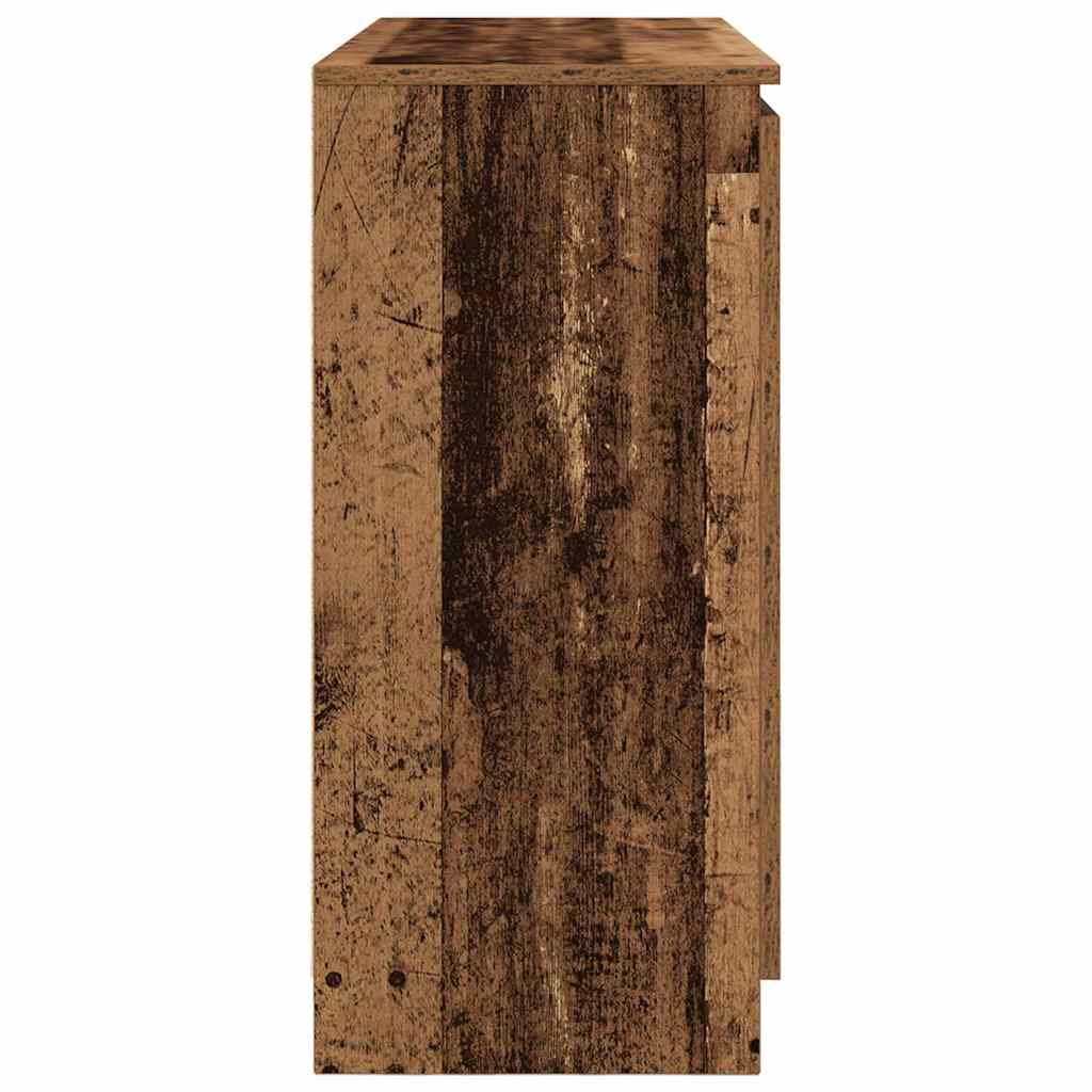 Sideboard with Drawers Old Wood 100,5x35x76 cm Engineered Wood
