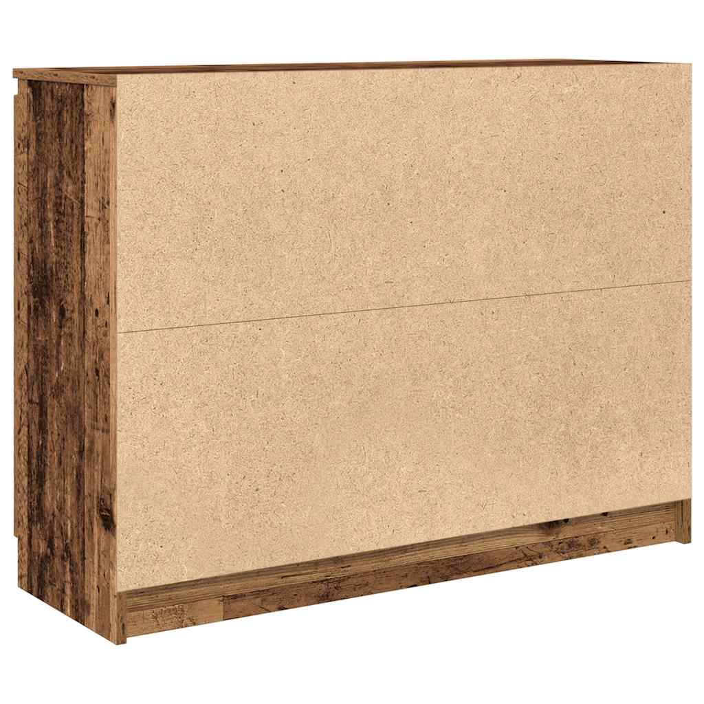 Sideboard with Drawers Old Wood 100,5x35x76 cm Engineered Wood