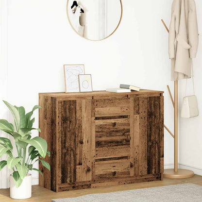 Sideboard with Drawers Old Wood 100,5x35x76 cm Engineered Wood