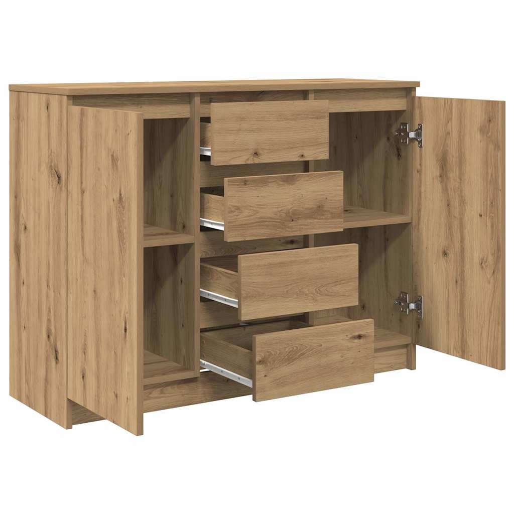 Sideboard with Drawers Artisan Oak 100.5x35x76 cm Engineered Wood