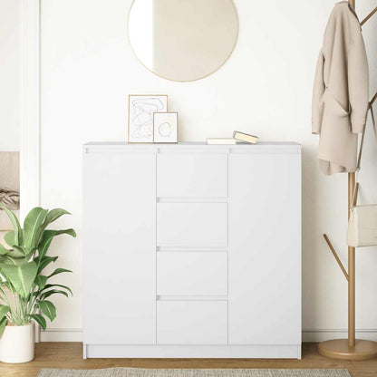 Sideboard with Drawers White 100,5x35x98,5 cm Engineered Wood