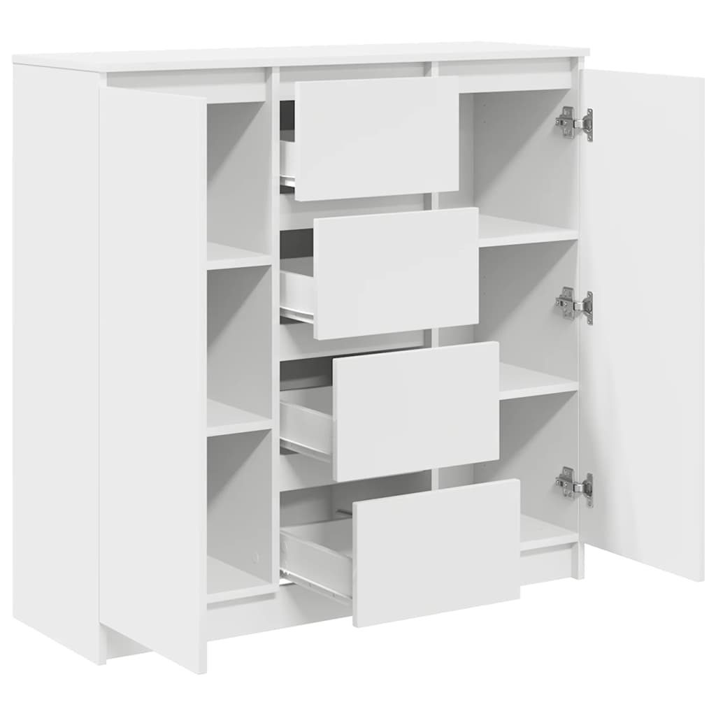 Sideboard with Drawers White 100,5x35x98,5 cm Engineered Wood