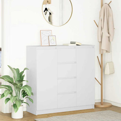 Sideboard with Drawers White 100,5x35x98,5 cm Engineered Wood