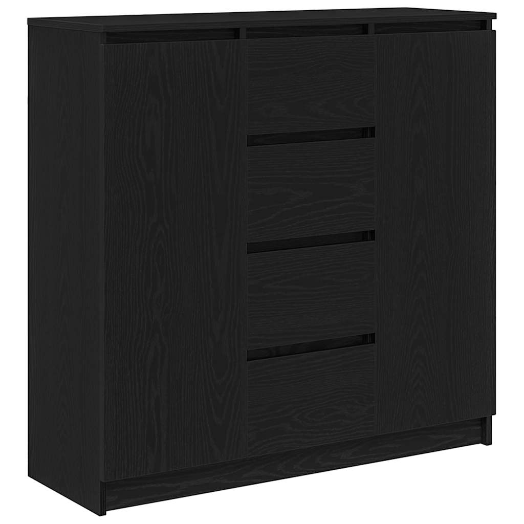Sideboard with Drawers Black Oak 100.5x35x98.5 cm