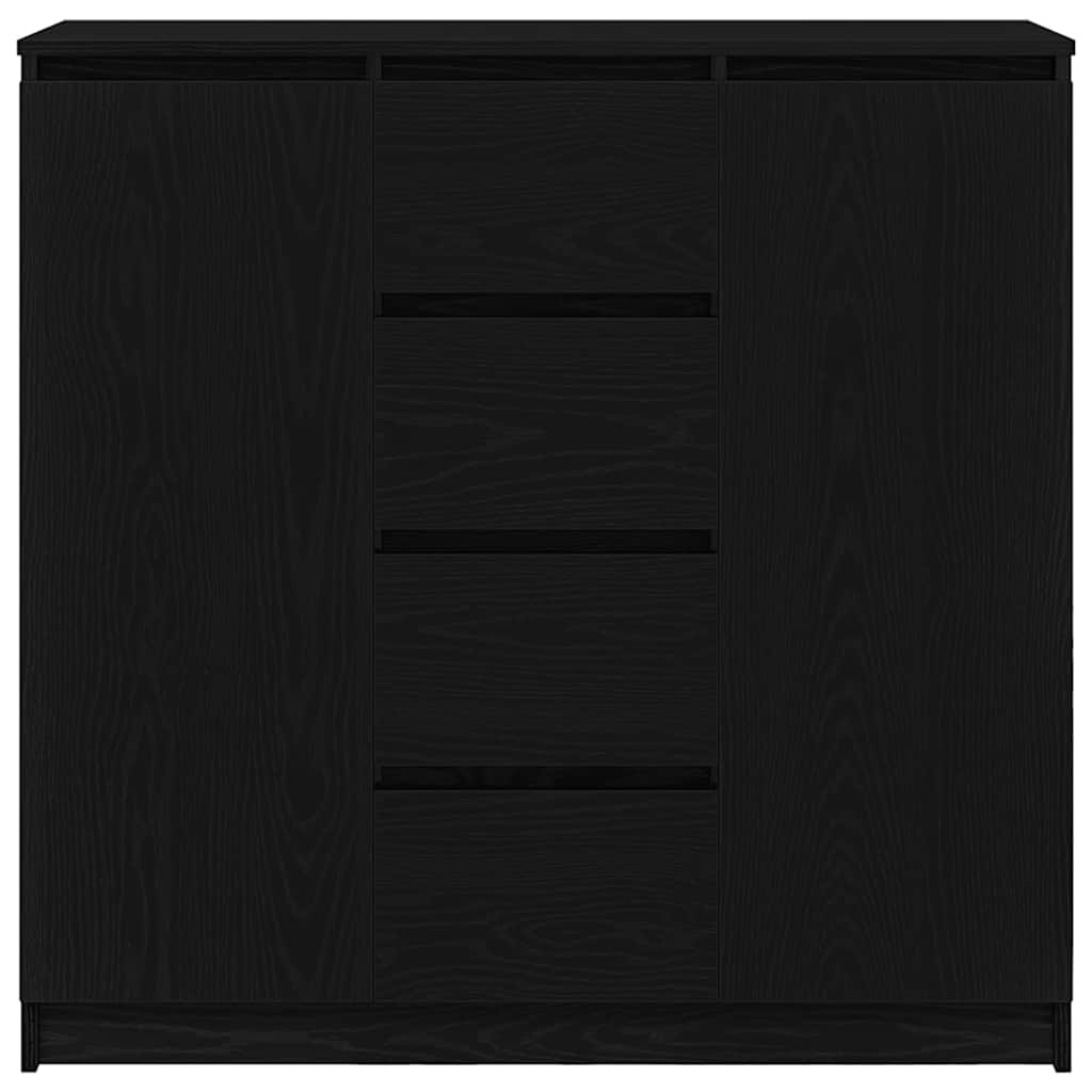 Sideboard with Drawers Black Oak 100.5x35x98.5 cm Engineered Wood
