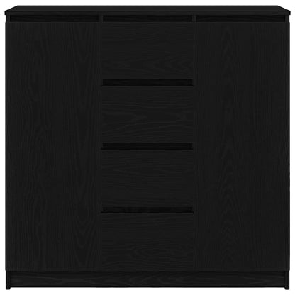 Sideboard with Drawers Black Oak 100.5x35x98.5 cm
