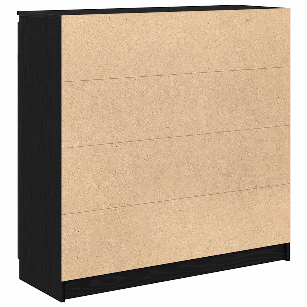 Sideboard with Drawers Black Oak 100.5x35x98.5 cm