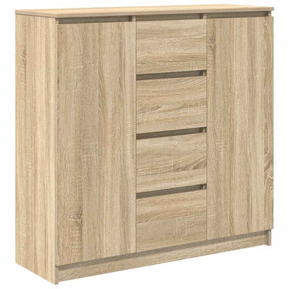 Sideboard with Drawers Sonoma Oak 100.5x35x98.5 cm Engineered Wood