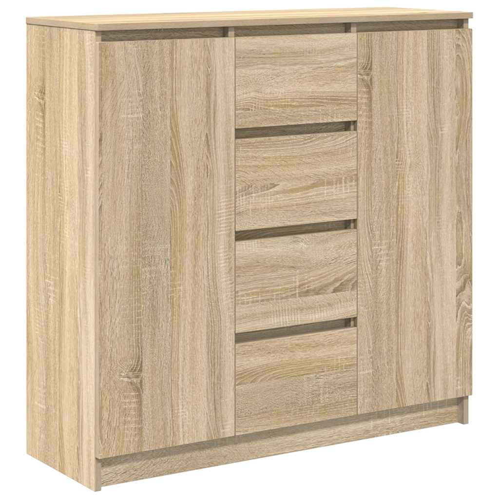 Sideboard with Drawers Sonoma Oak 100,5x35x98,5 cm Engineered Wood