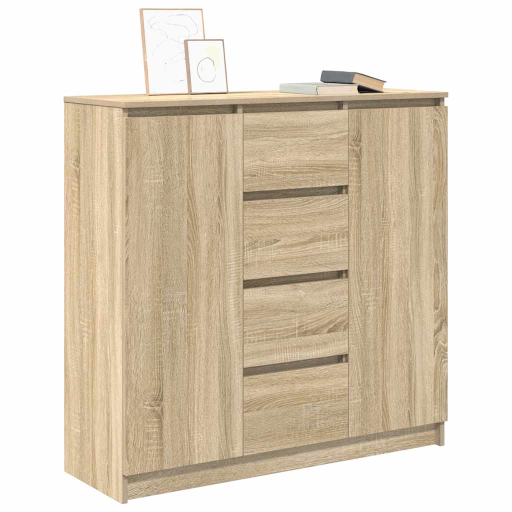 Sideboard with Drawers Sonoma Oak 100.5x35x98.5 cm Engineered Wood