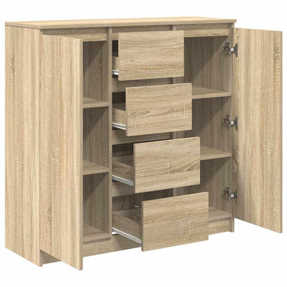 Sideboard with Drawers Sonoma Oak 100.5x35x98.5 cm Engineered Wood