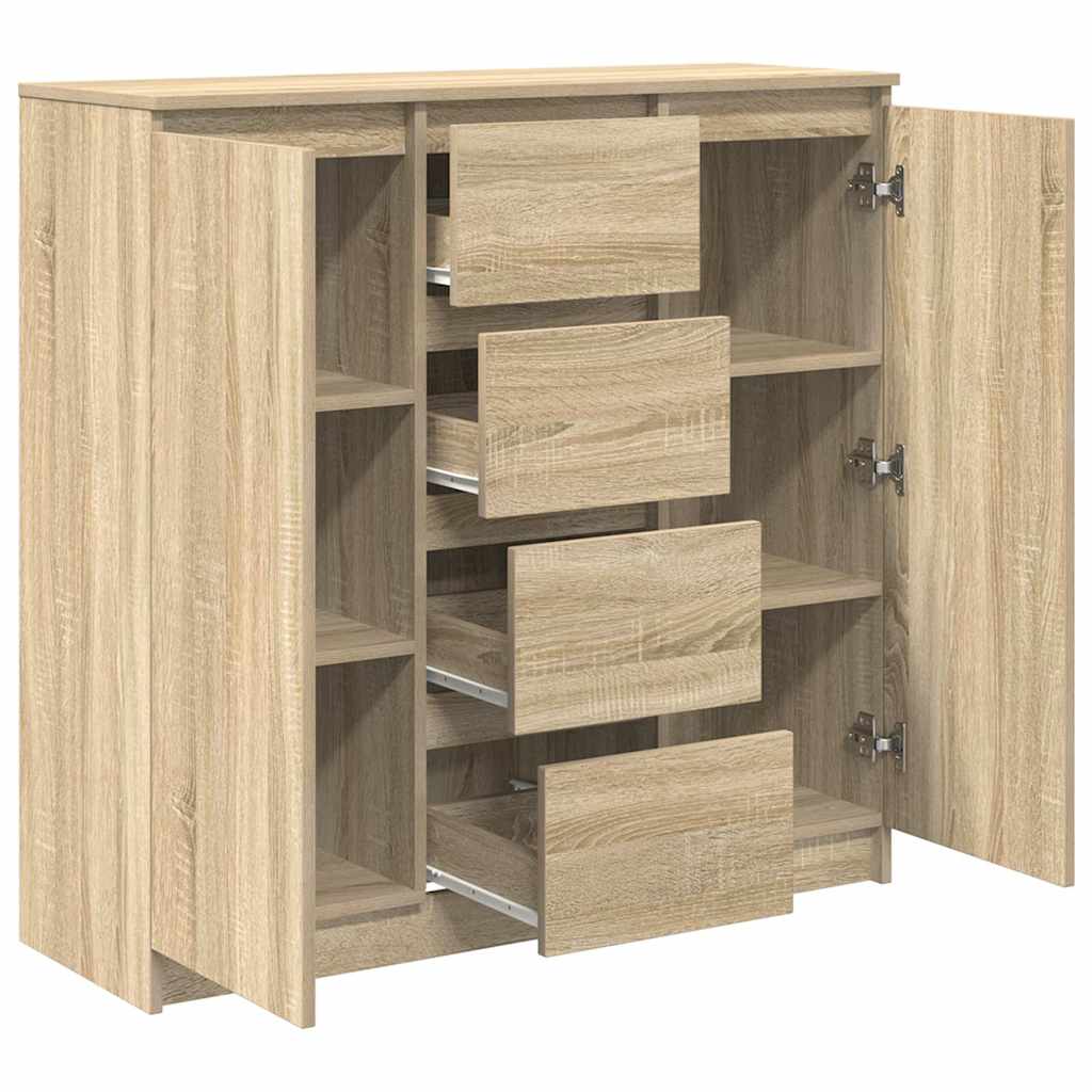 Sideboard with Drawers Sonoma Oak 100,5x35x98,5 cm Engineered Wood