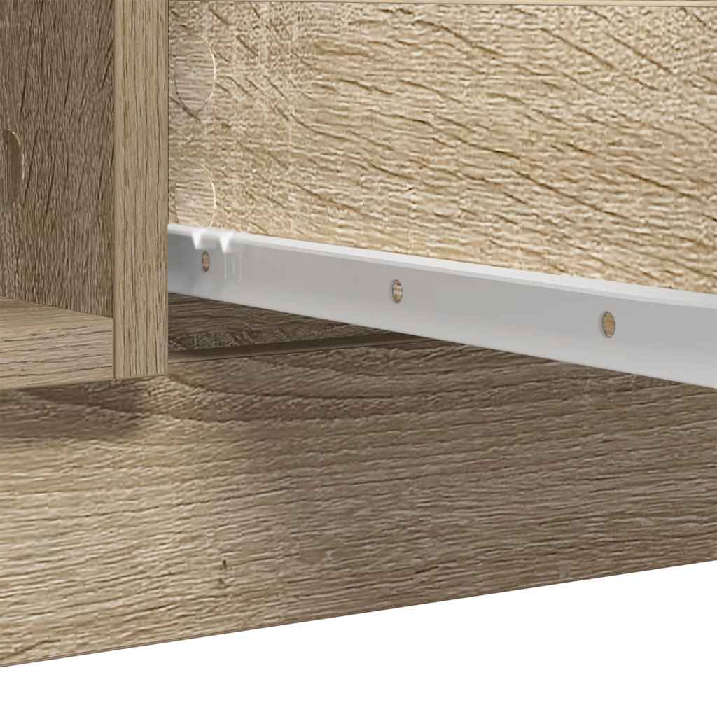 Sideboard with Drawers Sonoma Oak 100.5x35x98.5 cm Engineered Wood