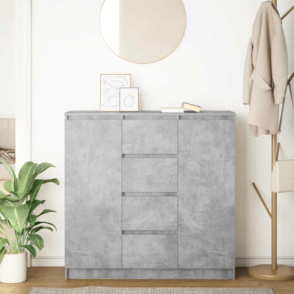 Sideboard with Drawers Concrete Grey 100.5x35x98.5 cm