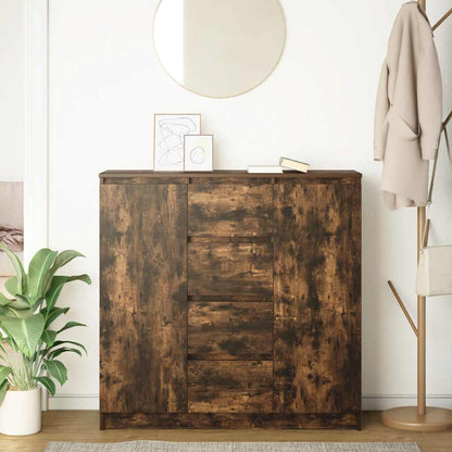 Sideboard with Drawers Smoked Oak 100.5x35x98.5 cm