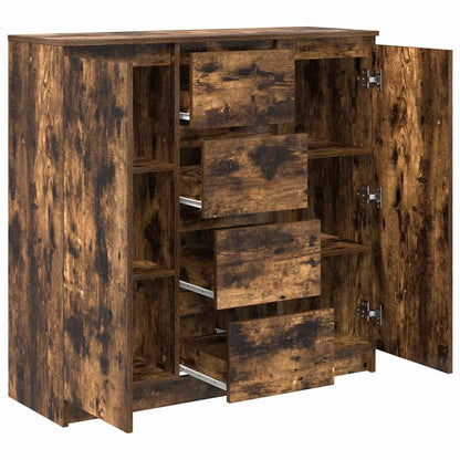 Sideboard with Drawers Smoked Oak 100.5x35x98.5 cm